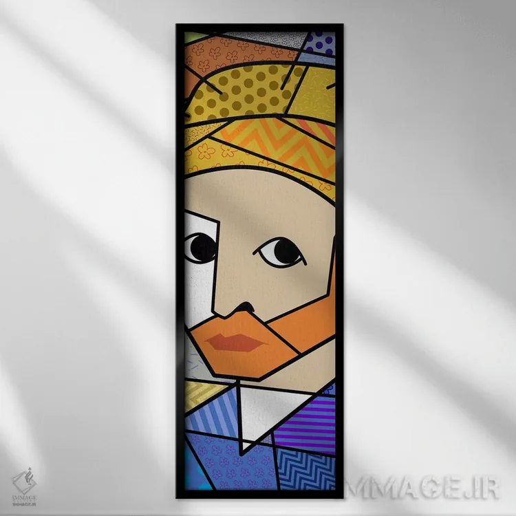 تابلو خودنگاره (برداشت از ونسان ونگوگ) اثر فایو بای فایو کالکتیو - نمای قابدار مشکی