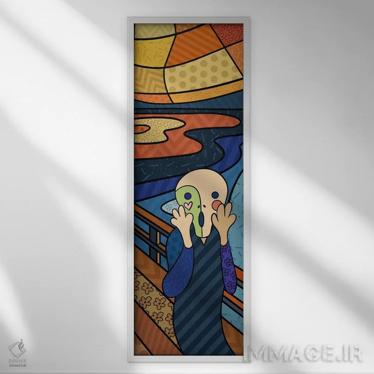 تابلو جیغ (برداشت از ادوارد مونک) اثر فایو بای فایو کالکتیو - نمای قابدار سفید