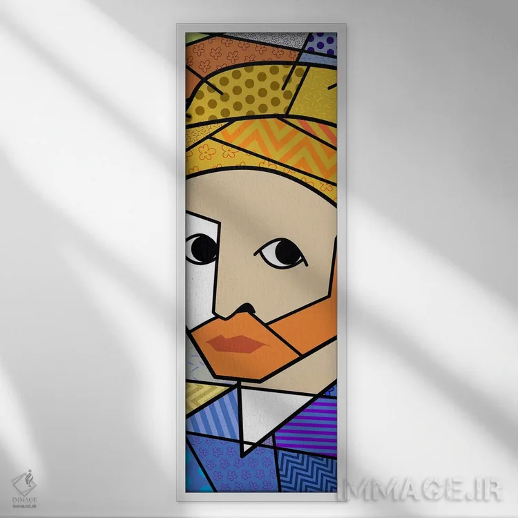 تابلو خودنگاره (برداشت از ونسان ونگوگ) اثر فایو بای فایو کالکتیو - نمای قابدار سفید