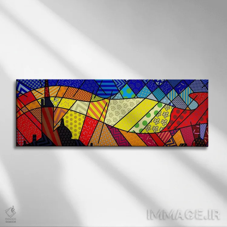 تابلو ونیز در غروب آفتاب (برداشت از کلود مونه) اثر فایو بای فایو کالکتیو - نمای روبهرو روی دیوار