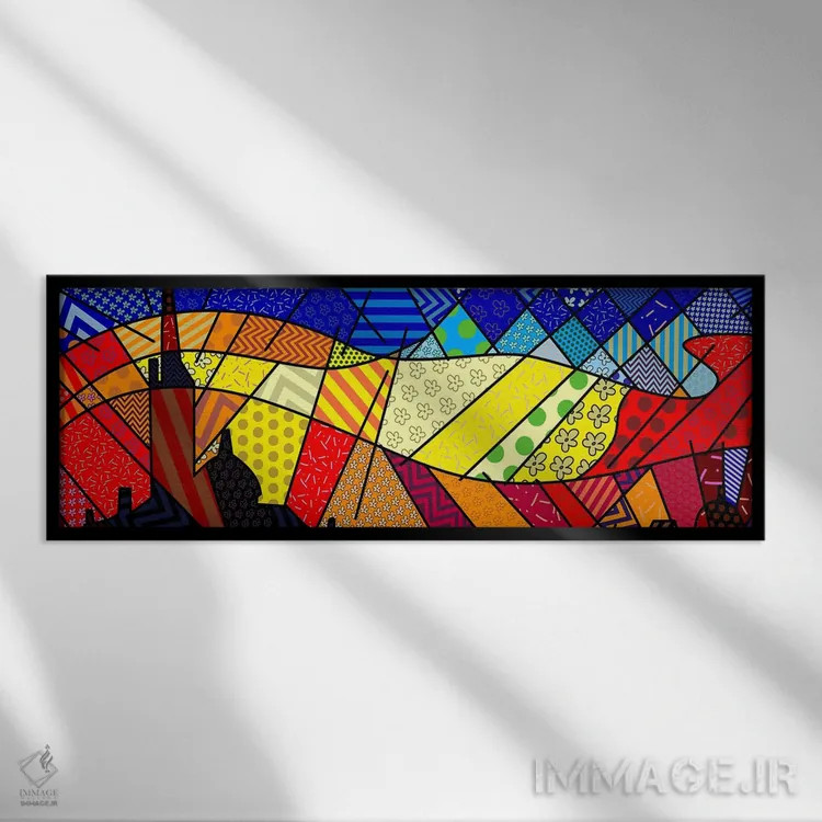 تابلو ونیز در غروب آفتاب (برداشت از کلود مونه) اثر فایو بای فایو کالکتیو - نمای قابدار مشکی