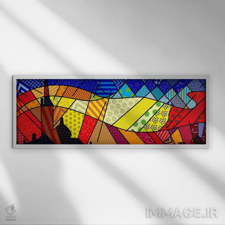 تابلو ونیز در غروب آفتاب (برداشت از کلود مونه) اثر فایو بای فایو کالکتیو - نمای قابدار سفید