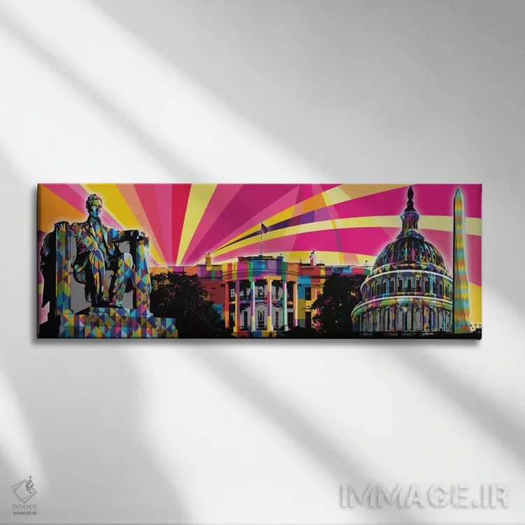 تابلو پاپ سایکدلیک دیسی (واشنگتن) اثر فایو بای فایو کالکتیو - نمای روبهرو روی دیوار