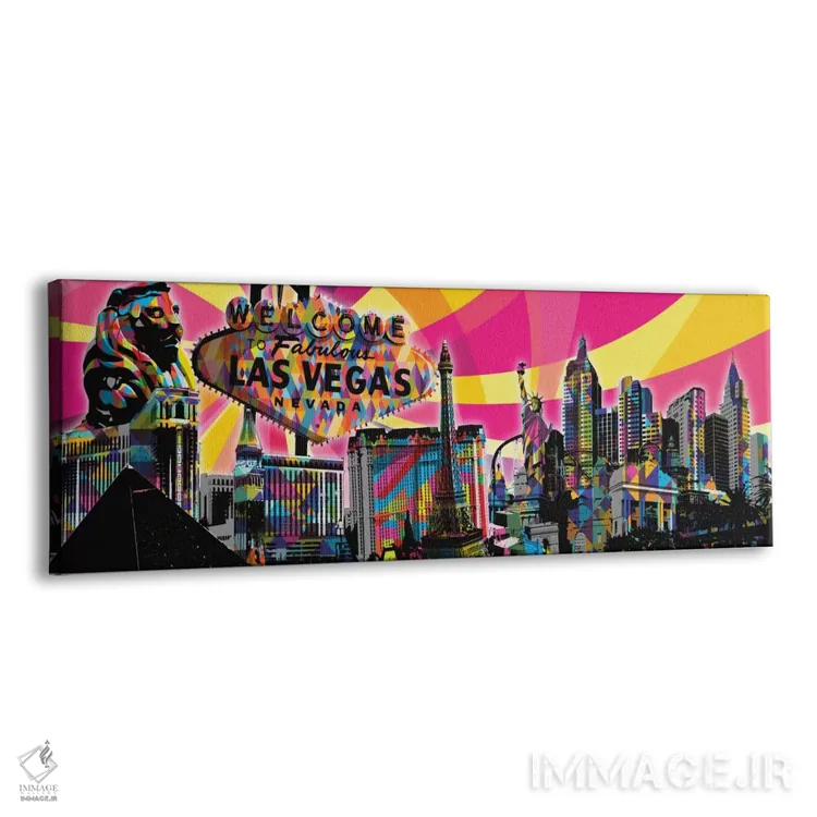 تابلو پاپ سایکدلیک لاس وگاس اثر فایو بای فایو کالکتیو - نمای پرسپکتیو محصول