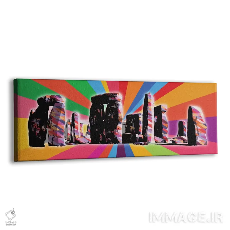 تابلو پاپ سایکدلیک استونهنج (انگلیس) اثر فایو بای فایو کالکتیو - نمای پرسپکتیو محصول