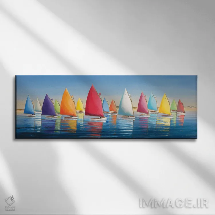 تابلو رنگهای پروازکننده اثر سالی کالدول فیشر - نمای روبهرو روی دیوار