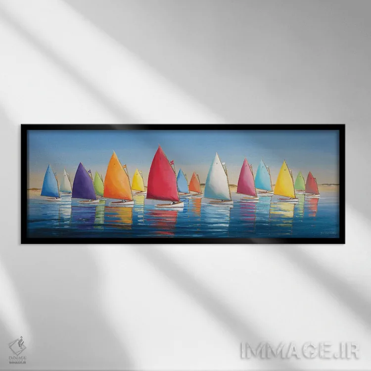 تابلو رنگهای پروازکننده اثر سالی کالدول فیشر - نمای قابدار مشکی