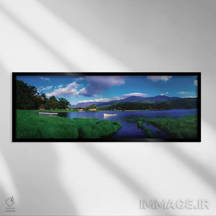تابلو شهرستان کری، دریاچه فوقانی کیلارنی، کوه کارانتوهیل و کوههای ارغوانی اثر ایریش ایمیج کالکشن (مجموعه عکاسی ایرلندی) - نمای قابدار مشکی