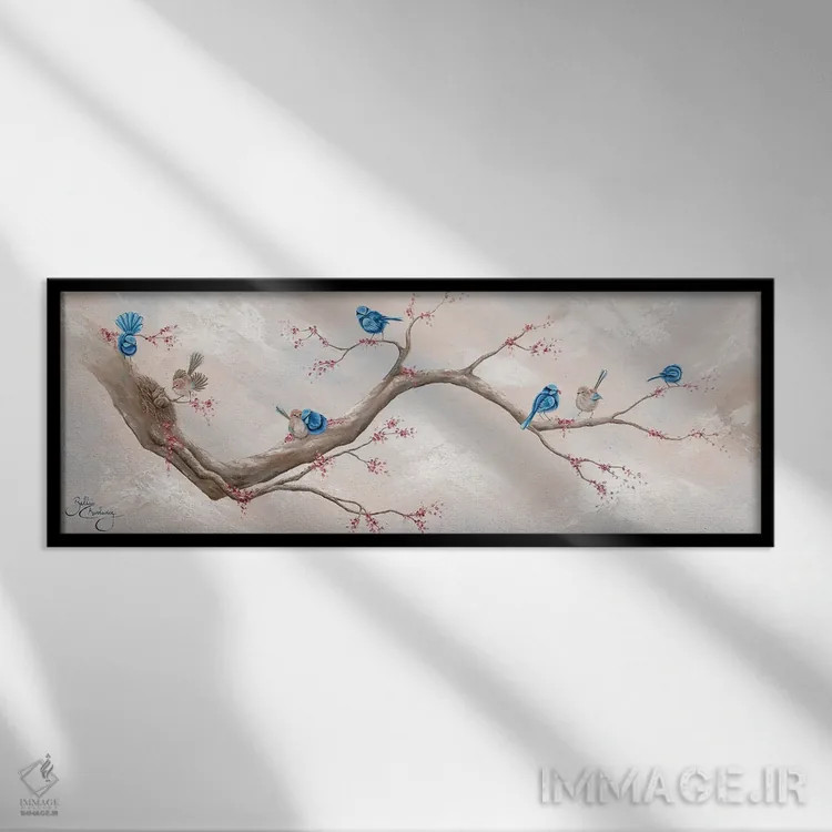 تابلو Ventures,پرنده پری وِرن، ماجراجوییها (نوعی پرنده استرالیایی) اثر ایزابیلا کارولِویچ - نمای قابدار مشکی