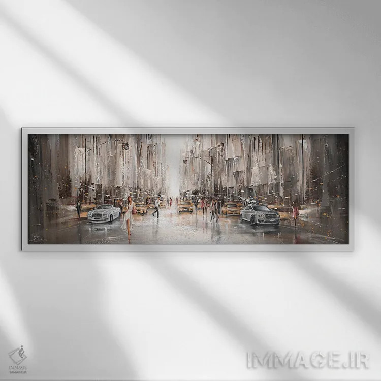 تابلو New York II,زندگی شهری، نیویورک ۲ اثر ایزابیلا کارولِویچ - نمای قابدار سفید