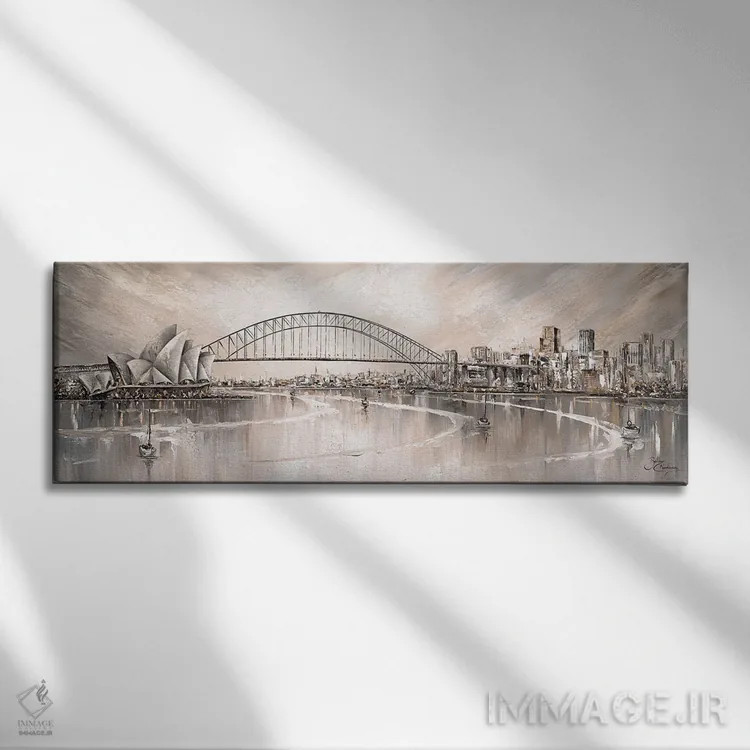 تابلو نمای پانورامای سیدنی اثر ایزابیلا کارولِویچ - نمای روبهرو روی دیوار