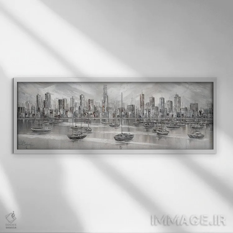 تابلو خط افق شهر ملبورن اثر ایزابیلا کارولِویچ - نمای قابدار سفید