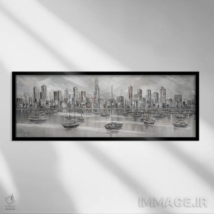تابلو خط افق شهر ملبورن اثر ایزابیلا کارولِویچ - نمای قابدار مشکی