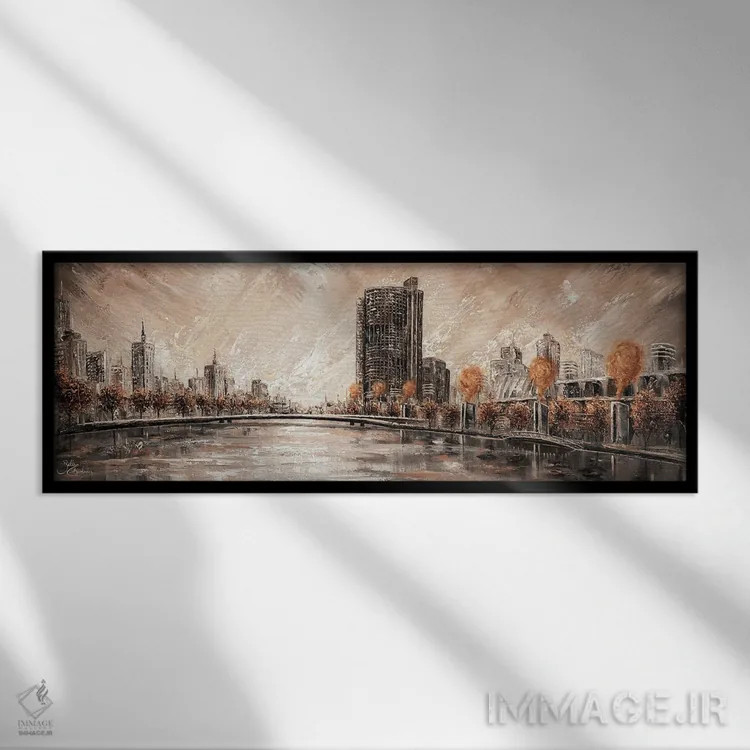 تابلو Yarra River,حسوحال ملبورن، رود یارا اثر ایزابیلا کارولِویچ - نمای قابدار مشکی