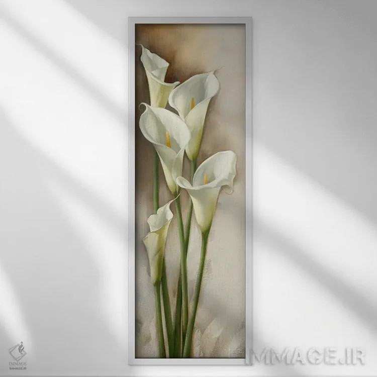 تابلو کالاس با ظرافت I (نوعی گل) اثر ایگور لیواشوف - نمای قابدار سفید