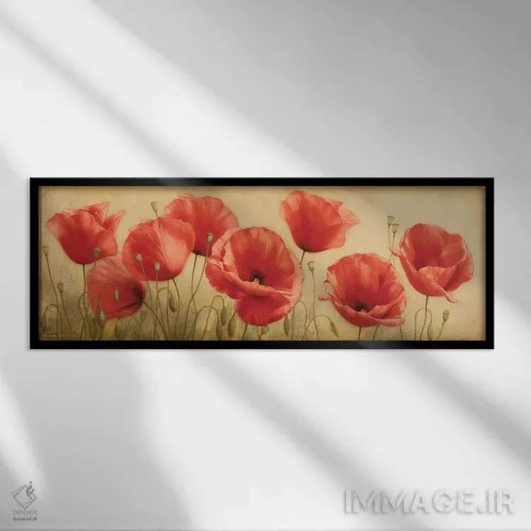 تابلو لطافت شقایق I اثر ایگور لیواشوف - نمای قابدار مشکی