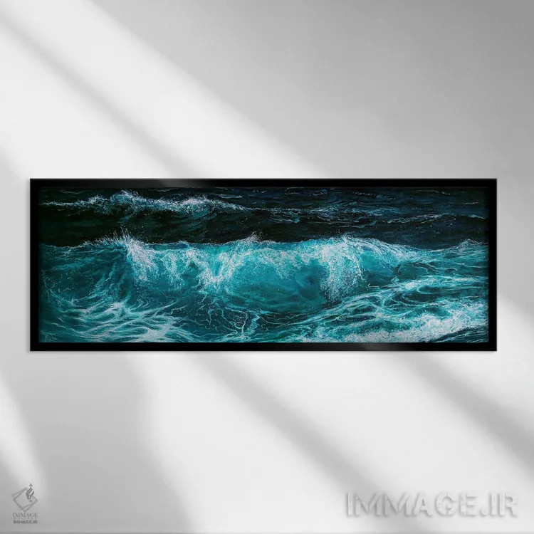 تابلو دریای متلاطم اثر ایزابل ماهه - نمای قابدار مشکی