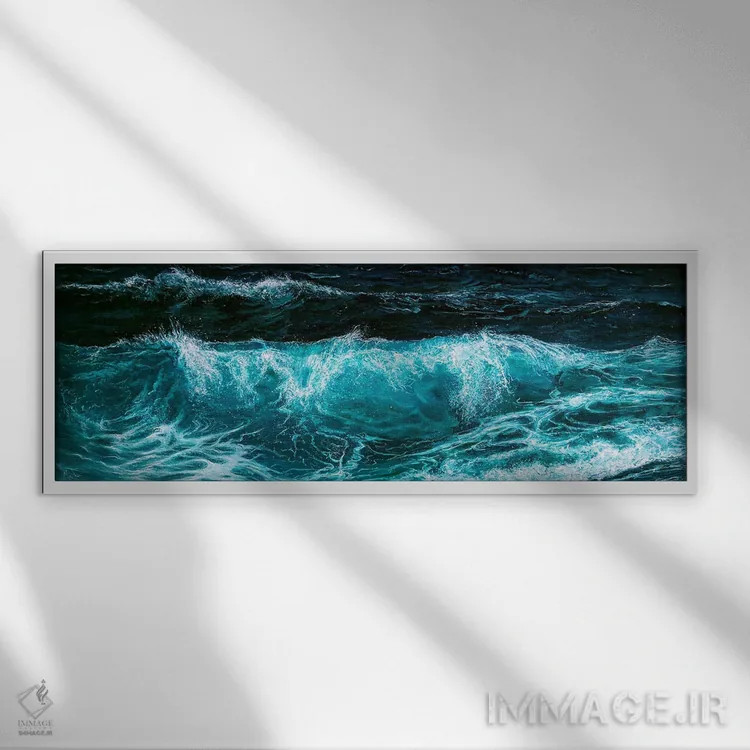 تابلو دریای متلاطم اثر ایزابل ماهه - نمای قابدار سفید