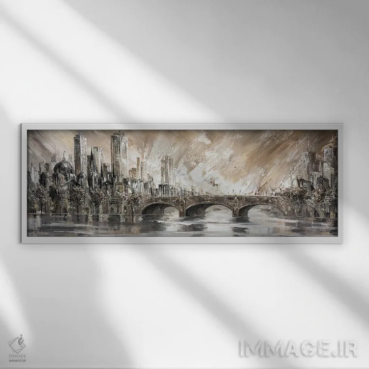 تابلو Princess Bridge,حسوحال ملبورن، پل پرنسس اثر ایزابیلا کارولِویچ - نمای قابدار سفید