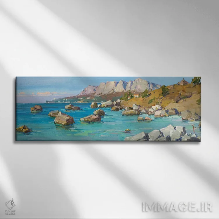 تابلو کنار دریای پاییزی اثر ایگور پوزدف - نمای روبهرو روی دیوار