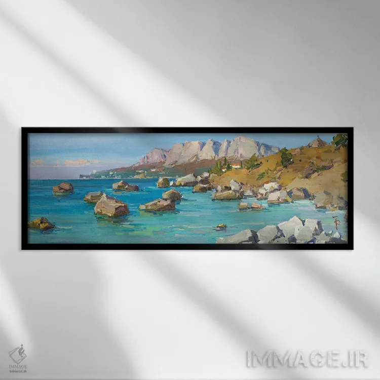 تابلو کنار دریای پاییزی اثر ایگور پوزدف - نمای قابدار مشکی