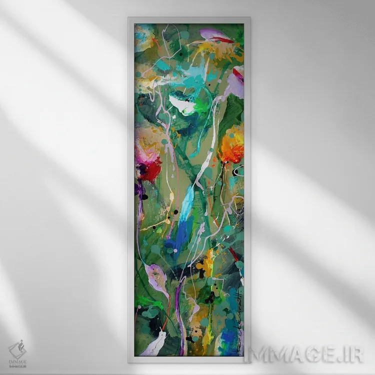 تابلو شگفتی دستهگل اثر استودیو پِینت-اینگ - نمای قابدار سفید