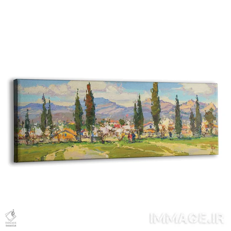 تابلو درختان صنوبر آمریکایی اثر ایگور پوزدف - نمای پرسپکتیو محصول