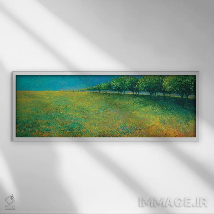 تابلو لبهٔ باغ میوه اثر آیریس اسکات - نمای قابدار سفید