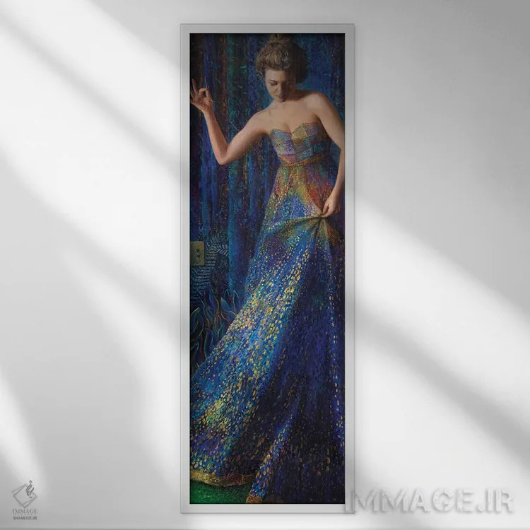 تابلو منِ سوزن اثر آیریس اسکات - نمای قابدار سفید