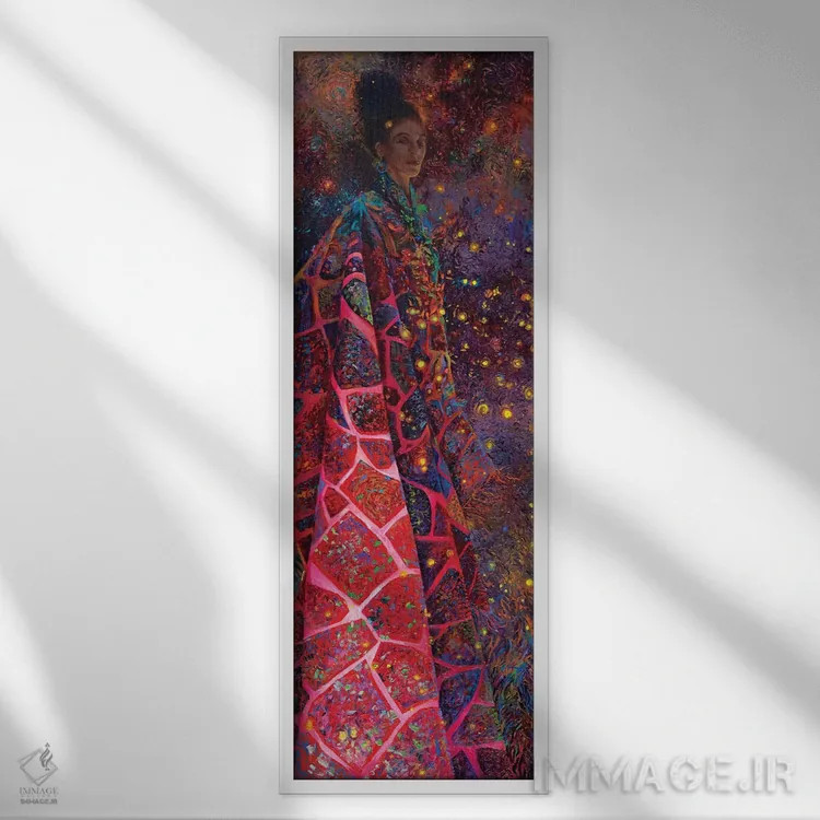 تابلو شامان بنفش (شامانکا) اثر آیریس اسکات - نمای قابدار سفید