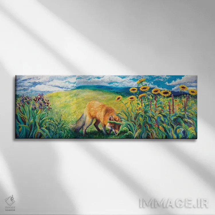 تابلو سهلتی روباهگون اثر آیریس اسکات - نمای روبهرو روی دیوار