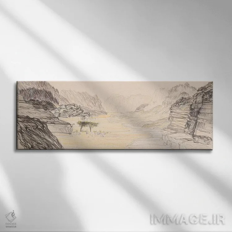 تابلو نهر نکرُت (جریان آب در اسرائیل) اثر ایستو ریمر - نمای روبهرو روی دیوار