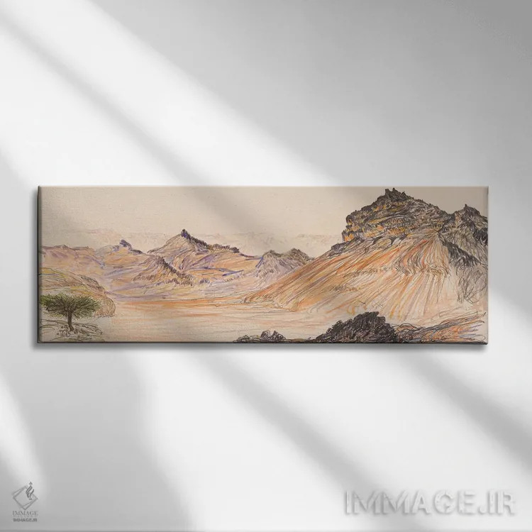 تابلو نهر گاوانیم (جریان آب در اسرائیل) اثر ایستو ریمر - نمای روبهرو روی دیوار