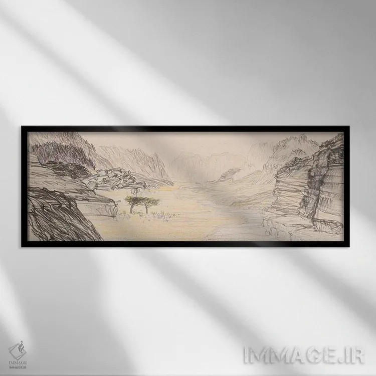 تابلو نهر نکرُت (جریان آب در اسرائیل) اثر ایستو ریمر - نمای قابدار مشکی
