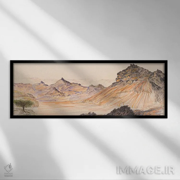 تابلو نهر گاوانیم (جریان آب در اسرائیل) اثر ایستو ریمر - نمای قابدار مشکی