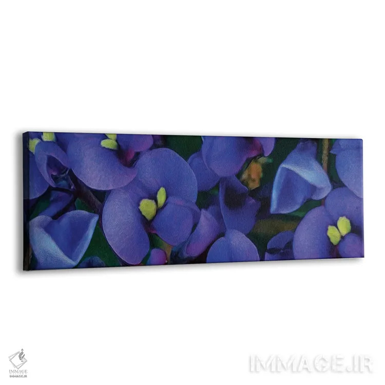 تابلو گل میمون با زمینه آبی اثر ایوجنیا بیدیوک - نمای پرسپکتیو محصول