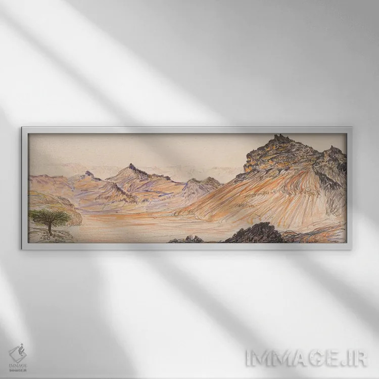 تابلو نهر گاوانیم (جریان آب در اسرائیل) اثر ایستو ریمر - نمای قابدار سفید