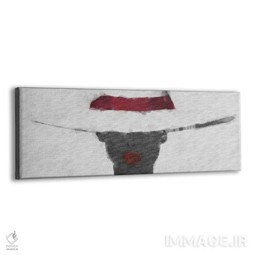 تابلو چهره زن با کلاه سفید اثر ایوجنیا بیدیوک - نمای پرسپکتیو محصول