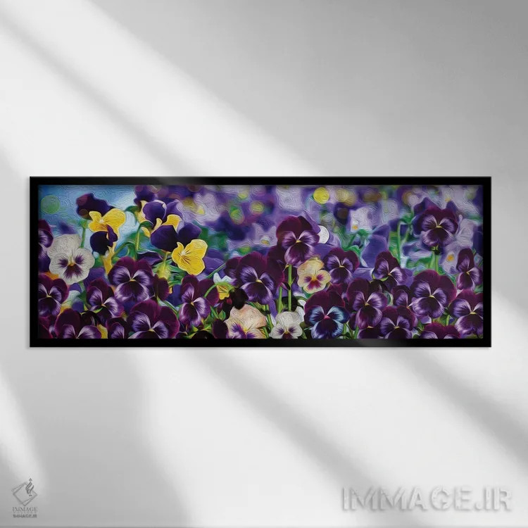 تابلو بنفشهها اثر ایوجنیا بیدیوک - نمای قابدار مشکی