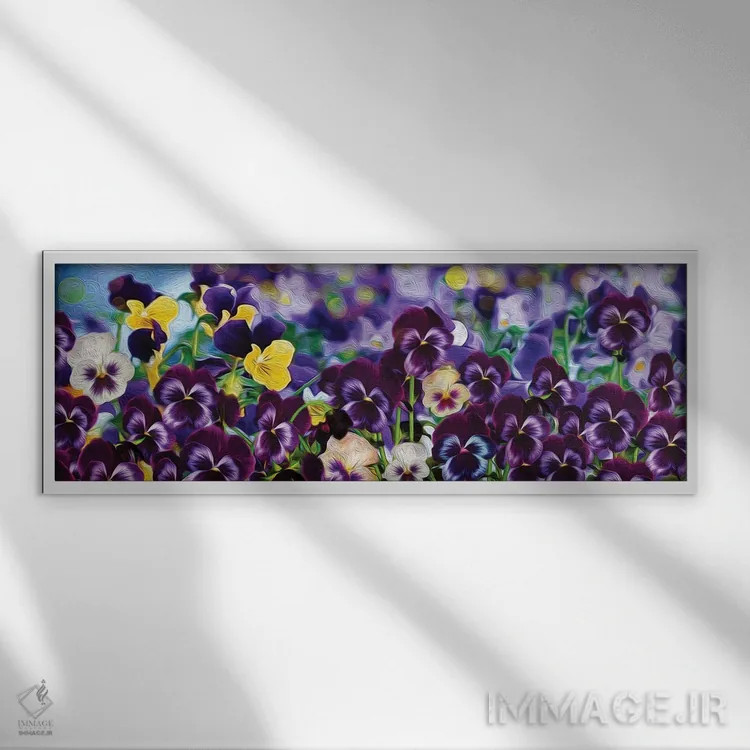 تابلو بنفشهها اثر ایوجنیا بیدیوک - نمای قابدار سفید