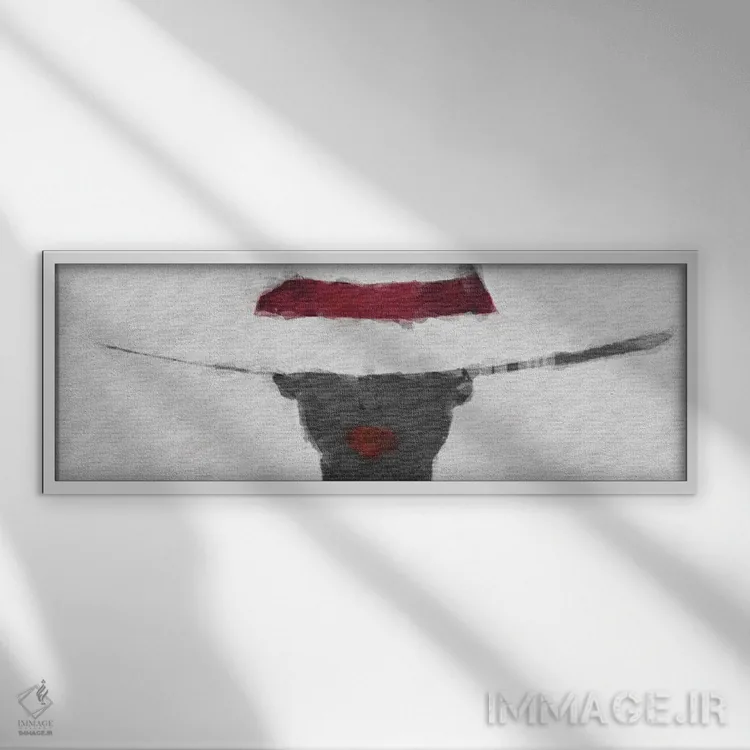 تابلو چهره زن با کلاه سفید اثر ایوجنیا بیدیوک - نمای قابدار سفید