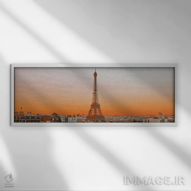 تابلو کارتپستال پاریس اثر ایوجنیا بیدیوک - نمای قابدار سفید