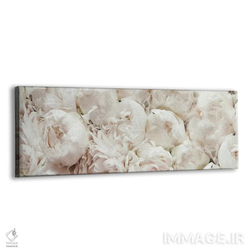 تابلو پیونهای سفید پرپر اثر ایوجنیا بیدیوک - نمای پرسپکتیو محصول