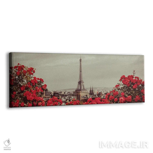 تابلو پسزمینهٔ پاریس کلاسیک با گلها اثر ایوجنیا بیدیوک - نمای پرسپکتیو محصول