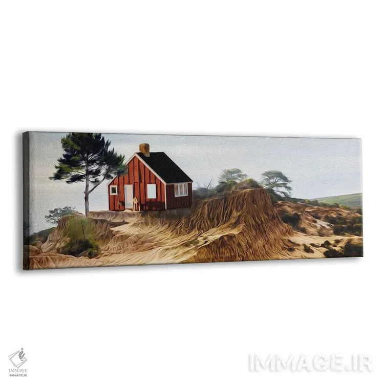 تابلو خانهای بر تپه نزدیک دریا اثر ایوجنیا بیدیوک - نمای پرسپکتیو محصول