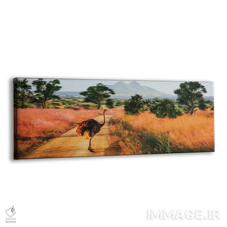 تابلو شترمرغ آفریقایی در طبیعت وحشی اثر ایوجنیا بیدیوک - نمای پرسپکتیو محصول