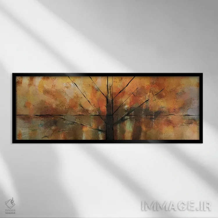 تابلو انتزاعی چوبی با رنگهای پاستل اثر ایوجنیا بیدیوک - نمای قابدار مشکی