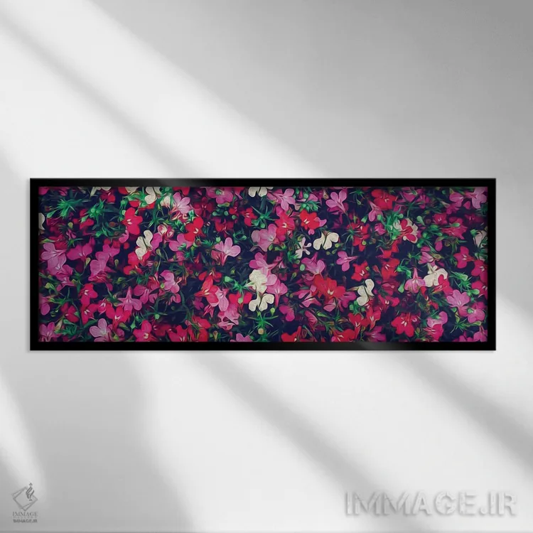 تابلو پسزمینهای از گلهای وحشی اثر ایوجنیا بیدیوک - نمای قابدار مشکی