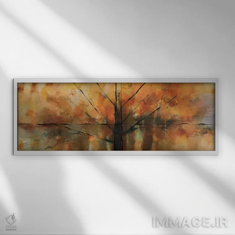 تابلو انتزاعی چوبی با رنگهای پاستل اثر ایوجنیا بیدیوک - نمای قابدار سفید