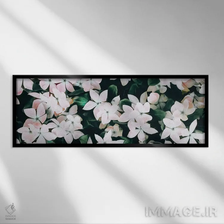 تابلو وینکای صورتی شکوفا اثر ایوجنیا بیدیوک - نمای قابدار مشکی